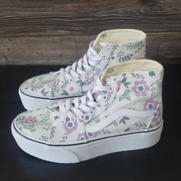 New Vans Womens Sk8 Hi Tapered Floral Platform Shoes Size 6.5 Pastel Fairy - Picture 6 of 9